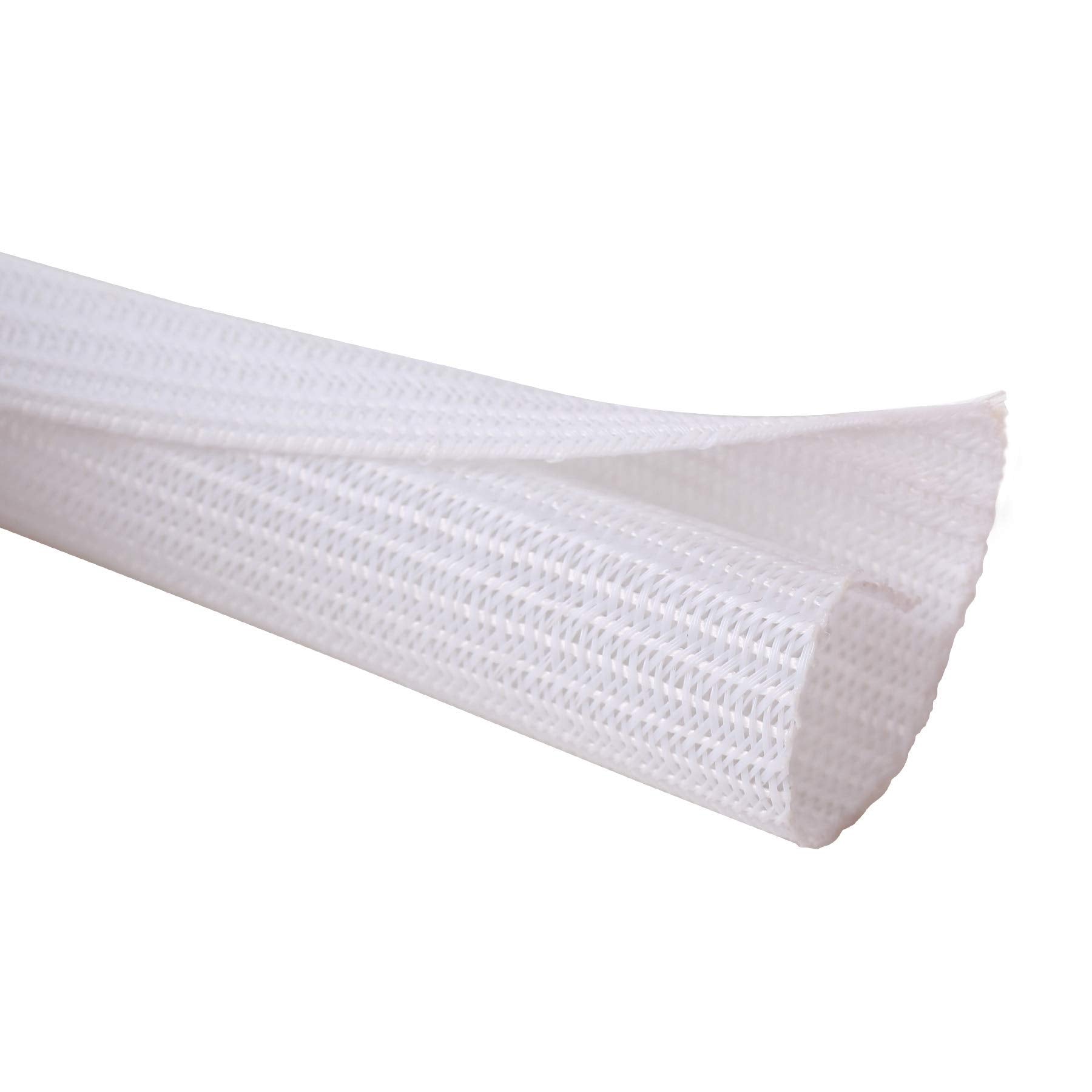 Alex Tech Self-Locking Cable Conduit Woven Cable Sheath Cable Protector Cuttable Black for TV Computer Home Cinema Automotive Cable Home and Office 13 mm – 7.7 Metres