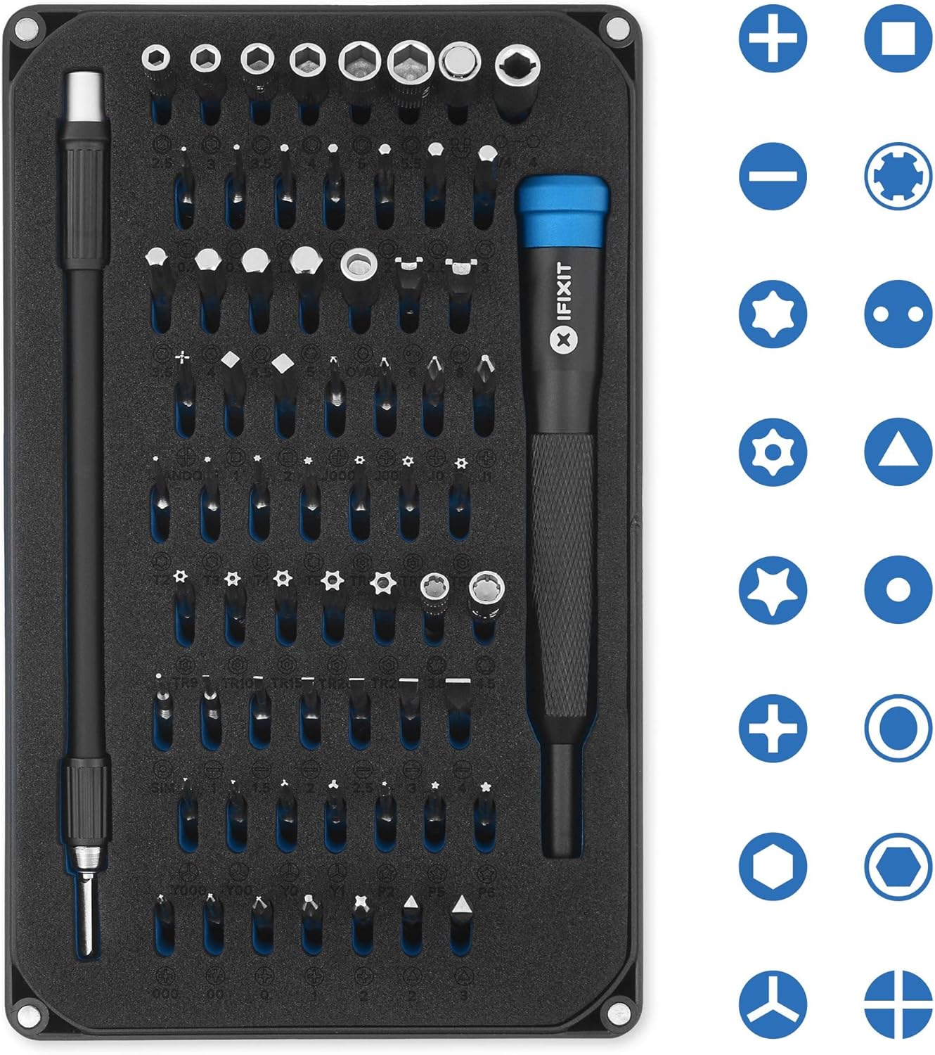 iFixit Pro Tech Toolkit - Opening Tool & Precision Screwdriver & 64 Bits (4mm) for Repairing Smartphone, Laptop & Co