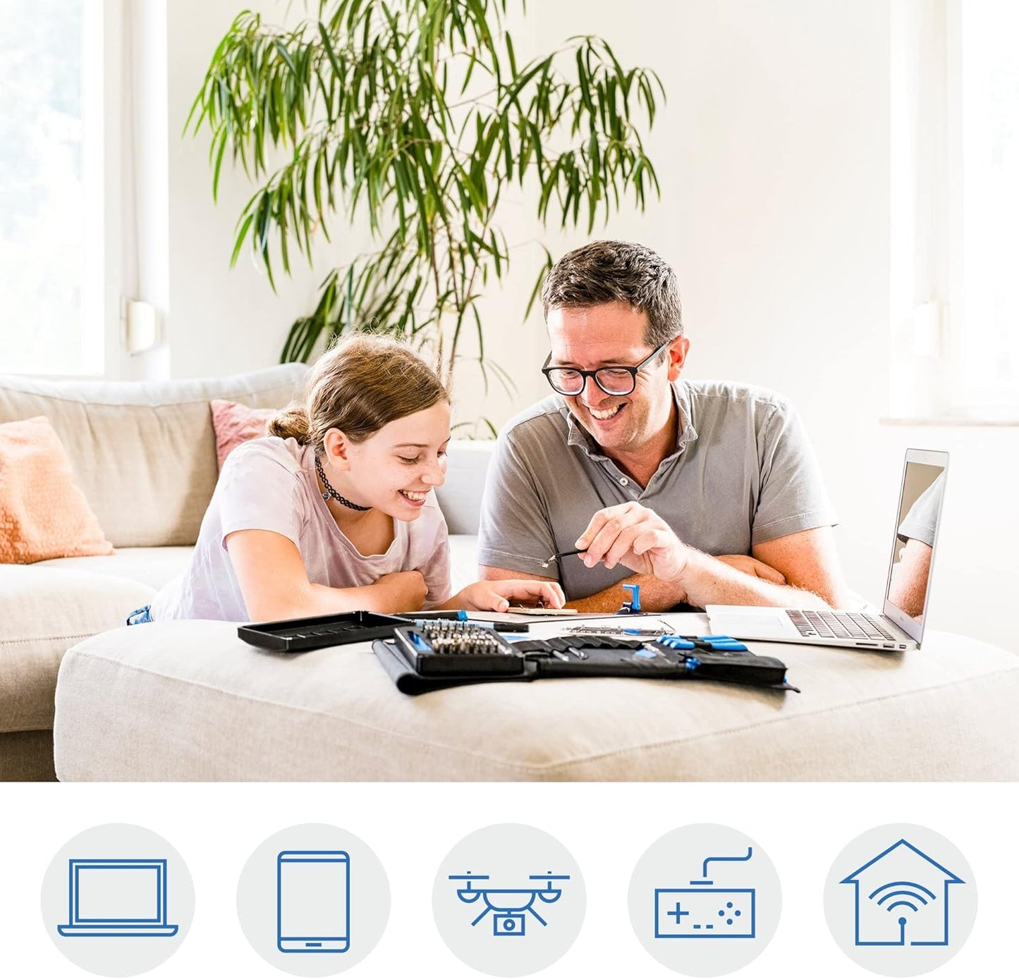 iFixit Pro Tech Toolkit - Opening Tool & Precision Screwdriver & 64 Bits (4mm) for Repairing Smartphone, Laptop & Co