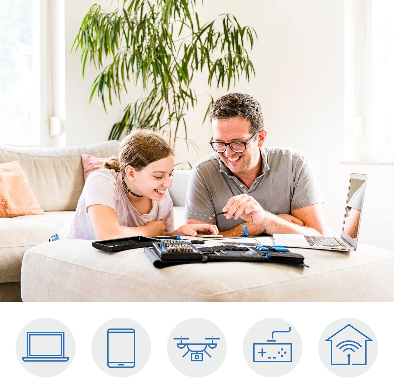 iFixit Pro Tech Toolkit - Opening Tool & Precision Screwdriver & 64 Bits (4mm) for Repairing Smartphone, Laptop & Co