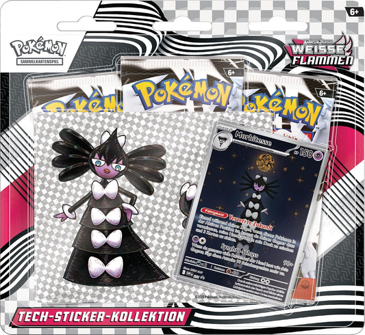Pokémon - Trading Card Game: Tech Sticker Collection Crimson & Purple - White Flames - Morbitesse (1 Holographic Promo Card & 3 Booster Packs)